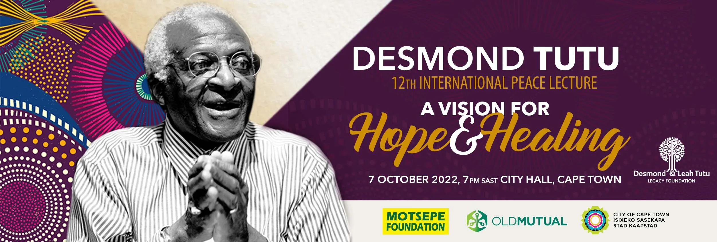 12th Desmond Tutu International Peace Lecture banner