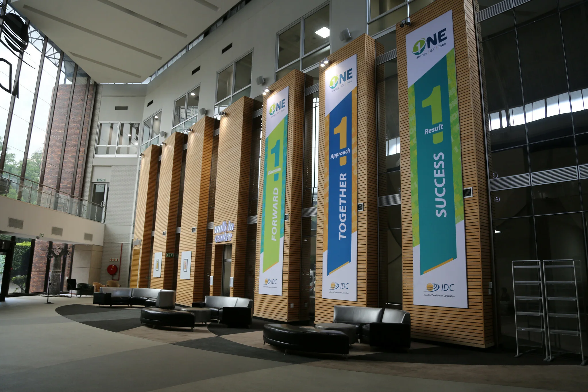 Large One Strategy, One IDC, One Team campaign banners