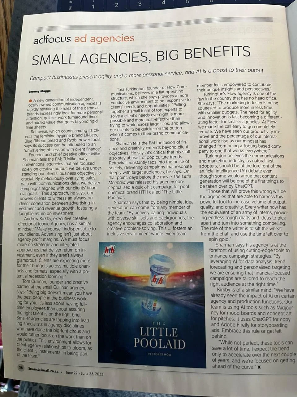 Financial Mail article: Small agencies offer big benefits