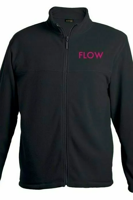 A sweater featuring the Flow branding
