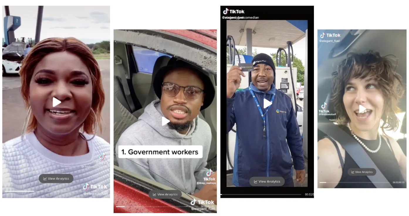 Influencer content on the #ElegantTikTokSquad campaign