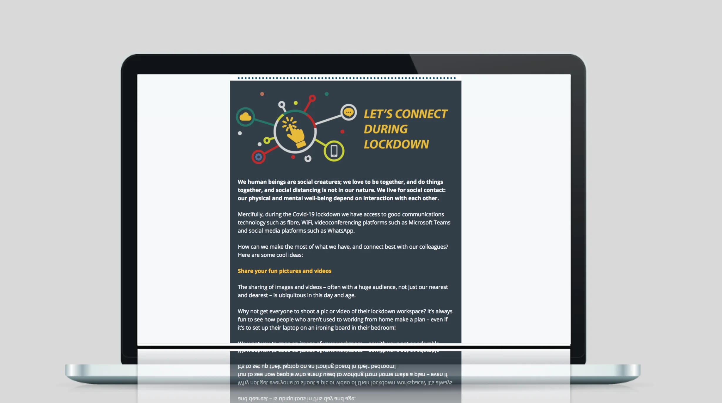 Staff communications using LAN advertising.