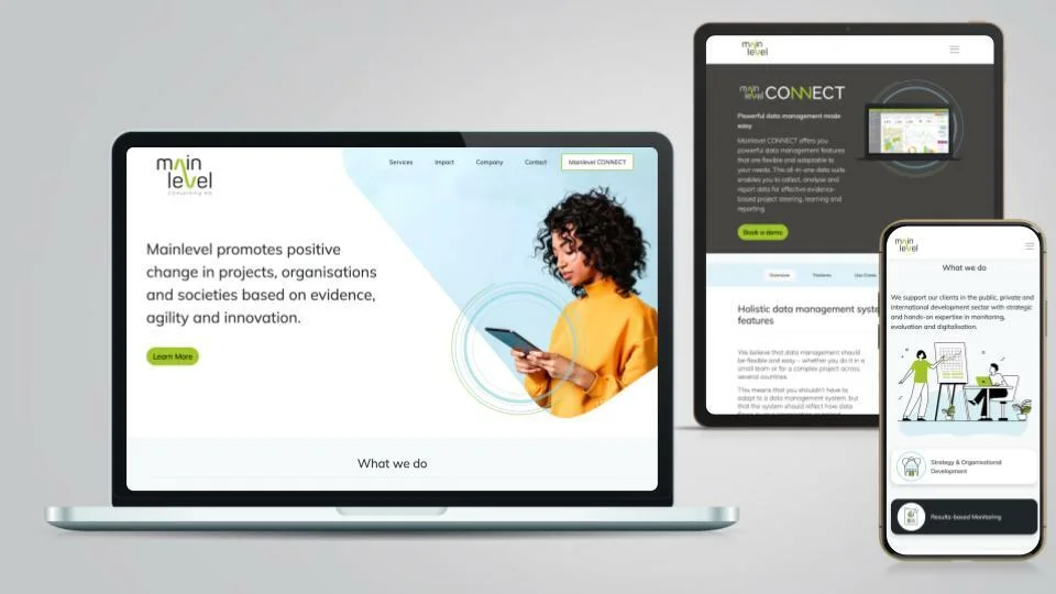 A look at the Mainlevel website that the team at Flow Communications developed.