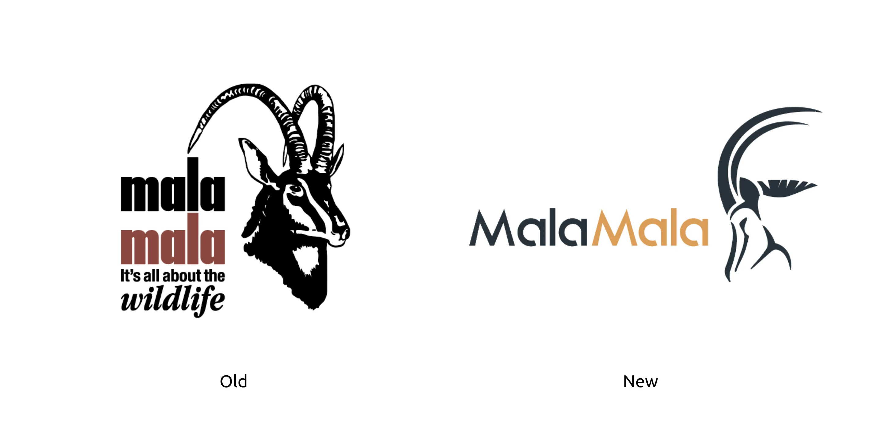 Mala Mala brand refresh old and new logos