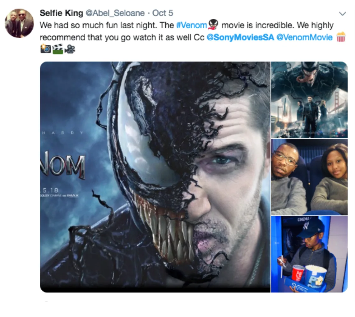 Twitter reviews from film watchers
