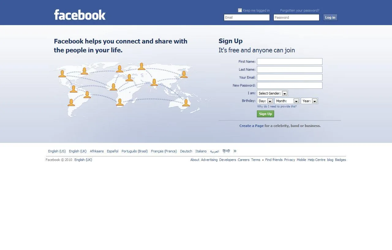 Welcome To Facebook 1274954398003