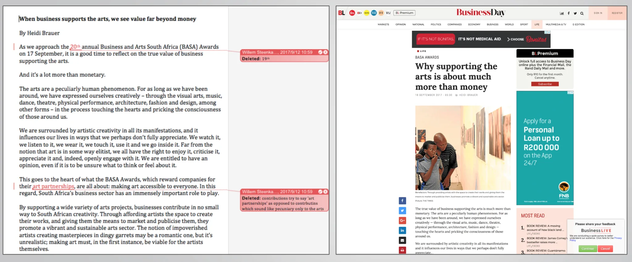 We often write and edit for mainstream media. We regularly produce thought leadership pieces on behalf of our clients, which are then picked up by the media.