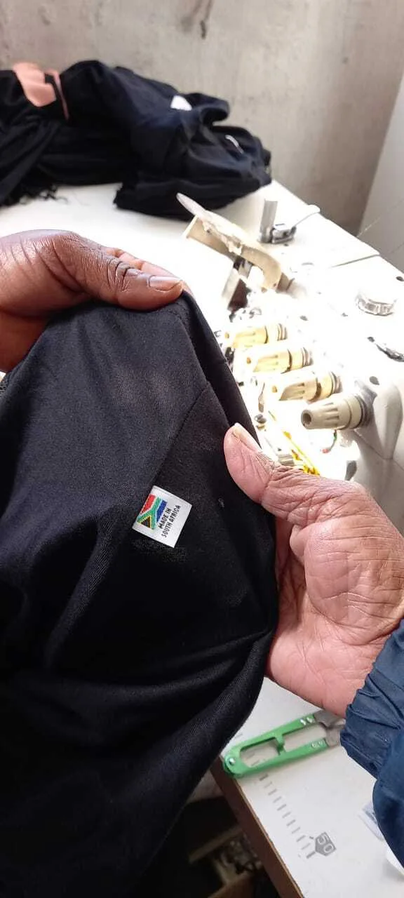 The garments were made in South Africa