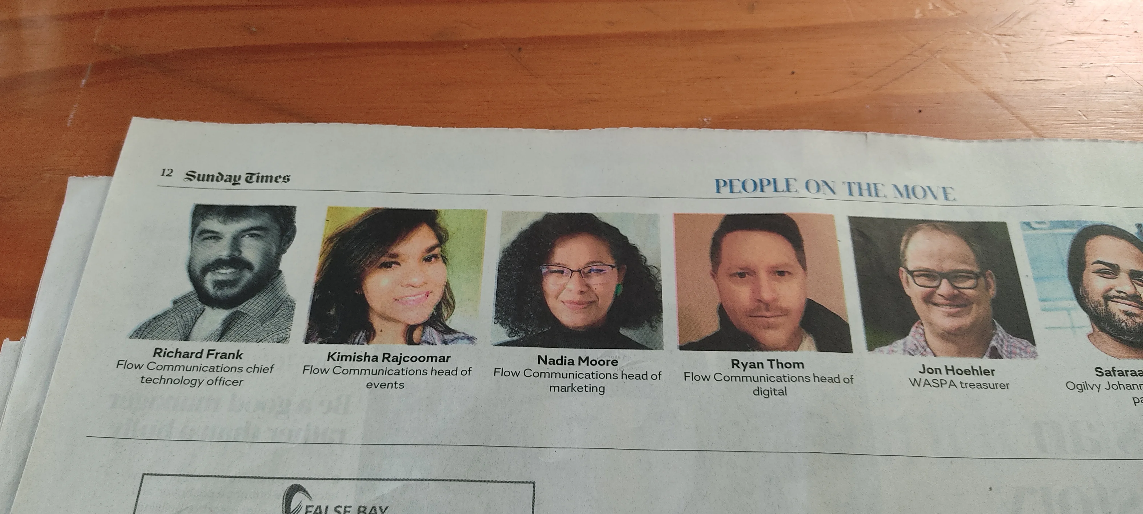 Flow Communications new appointments in the Sunday Times