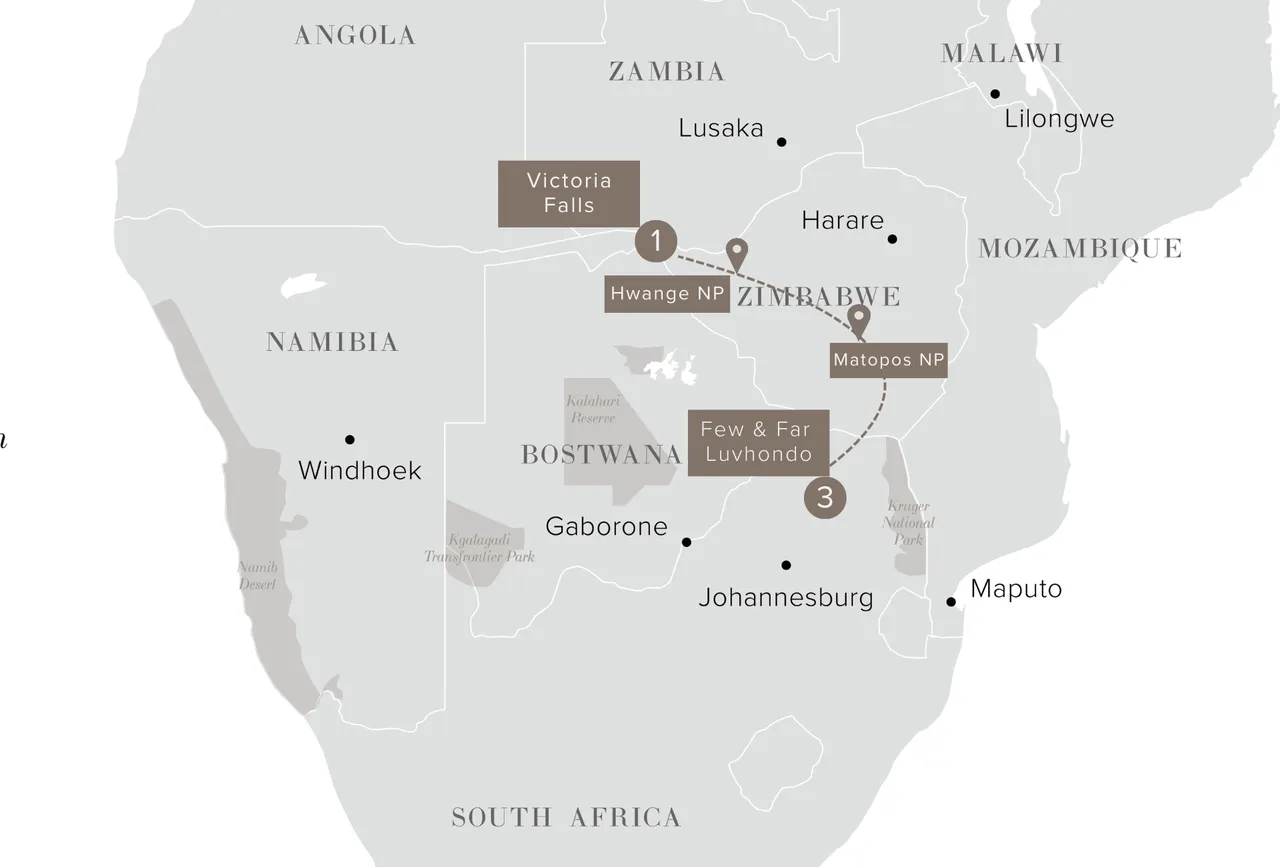 Victoria Falls map