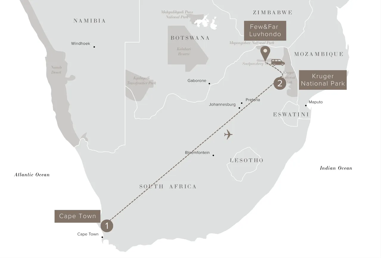 Cape Town Kruger FF Luvhondo map