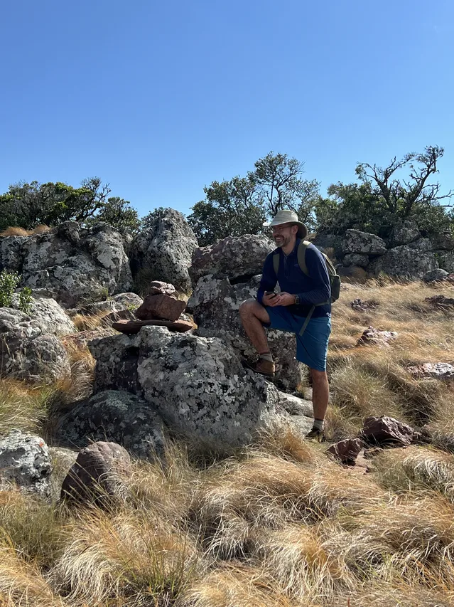 Jake with rock formation